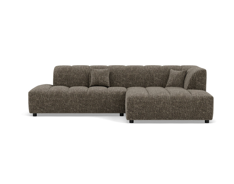 Curtis - Armless Corner Sofa - 4 Seater - Textured Fabric - Olive Green