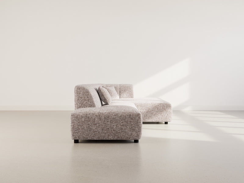 Curtis - Corner Sofa without Armrest - 4 Seater - Textured Fabric - Taupe