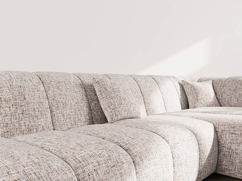 Curtis - Corner Sofa without Armrest - 4 Seater - Textured Fabric - Taupe