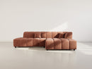 Curtis - Corner Sofa without Armrest - 4 Seater - Textured Fabric - Terracotta