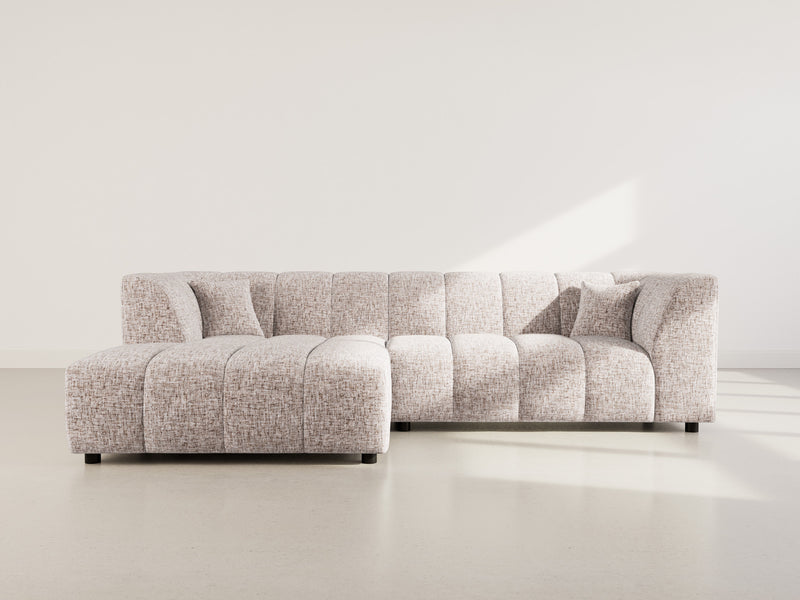 Curtis - Corner Sofa With Armrest - 4 Seater - Textured Fabric - Taupe