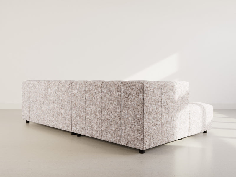 Curtis - Corner Sofa With Armrest - 4 Seater - Textured Fabric - Taupe