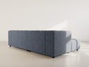 Curtis - Corner Sofa With Armrest - 4 Seater - Textured Fabric - Blue