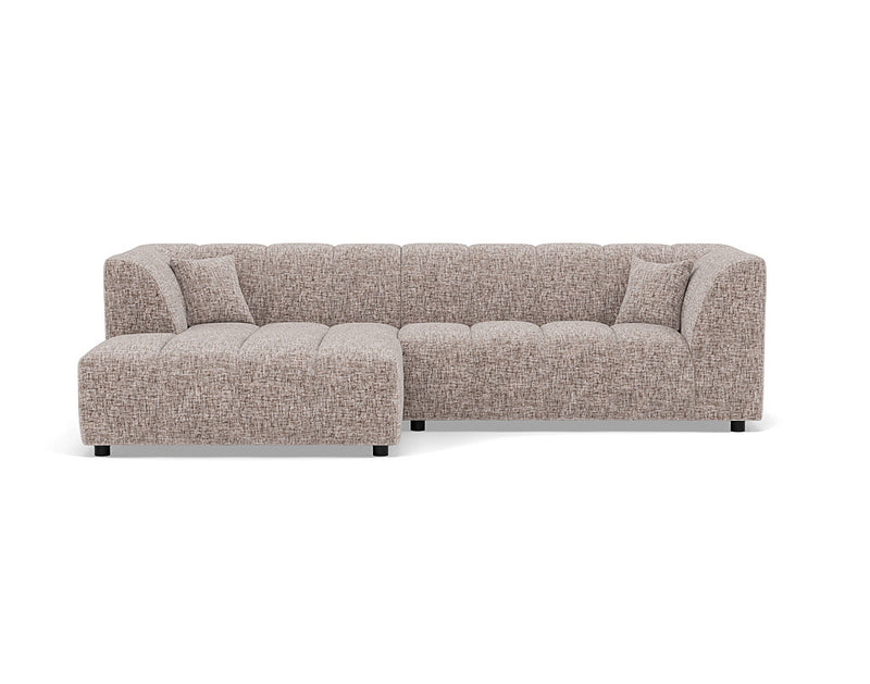 Curtis - Corner Sofa With Armrest - 4 Seater - Textured Fabric - Taupe