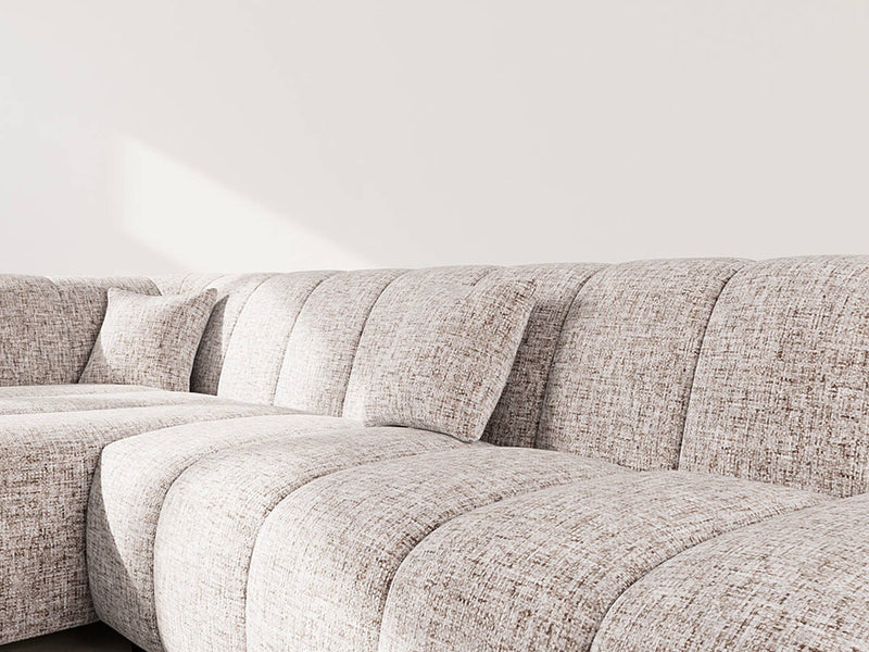 Curtis - Corner Sofa without Armrest - 4 Seater - Textured Fabric - Taupe