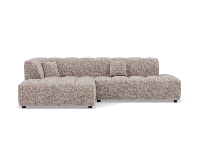 Curtis - Corner Sofa without Armrest - 4 Seater - Textured Fabric - Taupe