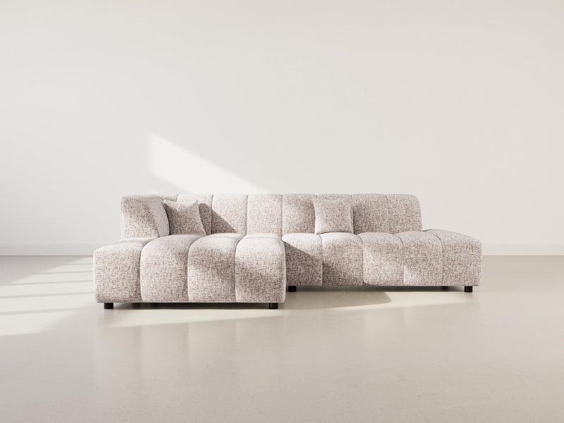 Curtis - Corner Sofa without Armrest - 4 Seater - Textured Fabric - Taupe