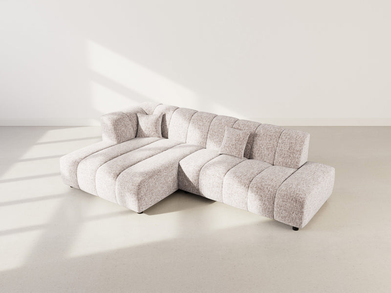 Curtis - Corner Sofa without Armrest - 4 Seater - Textured Fabric - Taupe