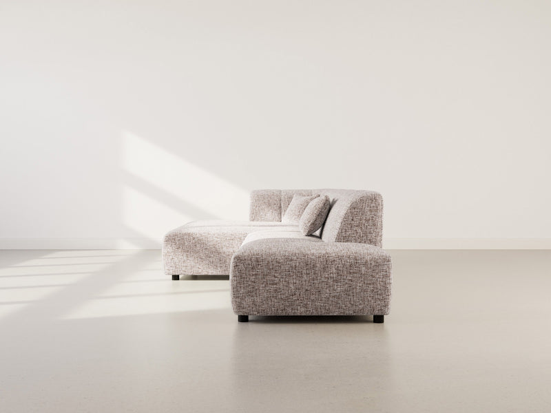 Curtis - Corner Sofa without Armrest - 4 Seater - Textured Fabric - Taupe