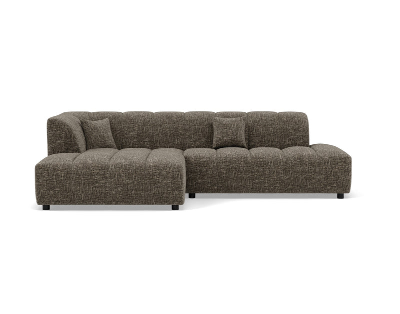 Curtis - Armless Corner Sofa - 4 Seater - Textured Fabric - Olive Green
