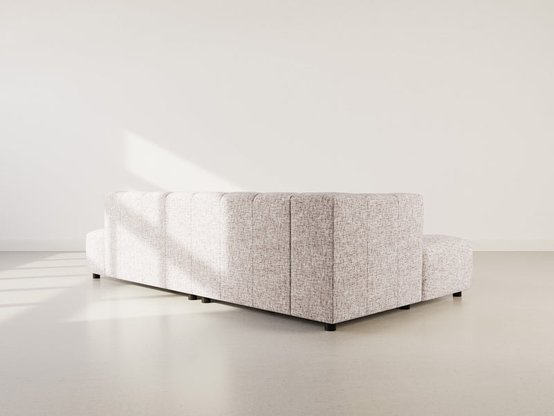 Curtis - Corner Sofa without Armrest - 4 Seater - Textured Fabric - Taupe