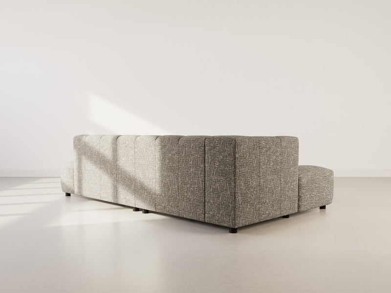 Curtis - Armless Corner Sofa - 4 Seater - Textured Fabric - Olive Green