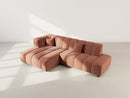 Curtis - Corner Sofa without Armrest - 4 Seater - Textured Fabric - Terracotta
