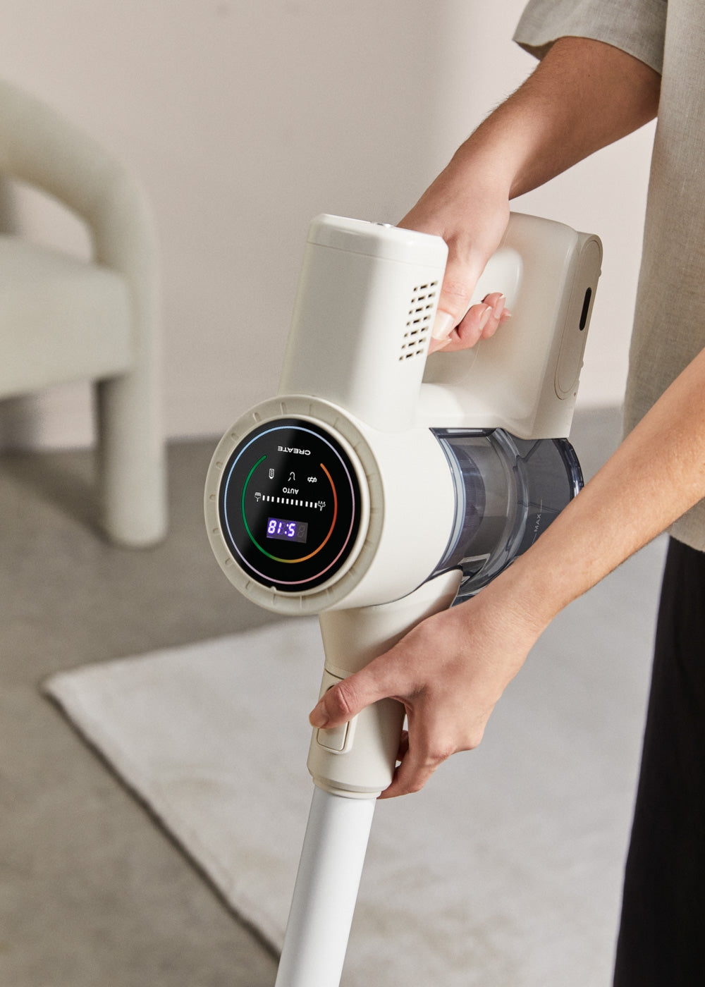 Cyclone Force Pro - 25.9V Cordless Upright Vacuum Cleaner with Long-Lasting Battery - Off-White