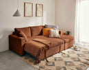 Cyrus - Reversible Convertible Corner Sofa with Storage Box - 4 Seater - Corduroy - Terracotta