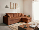 Cyrus - Reversible Convertible Corner Sofa with Storage Box - 4 Seater - Corduroy - Terracotta