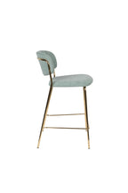 Jolien - Bar & Counter Stool - Fabric - Gold/Light Green