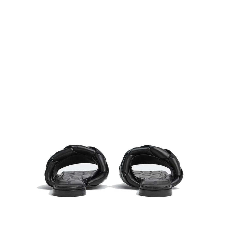 Sandales - Bottega Veneta Intrecciato Leather Flat - Black