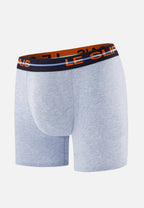 Boxer Redoutable Long En Coton - Bleu Ciel Chiné