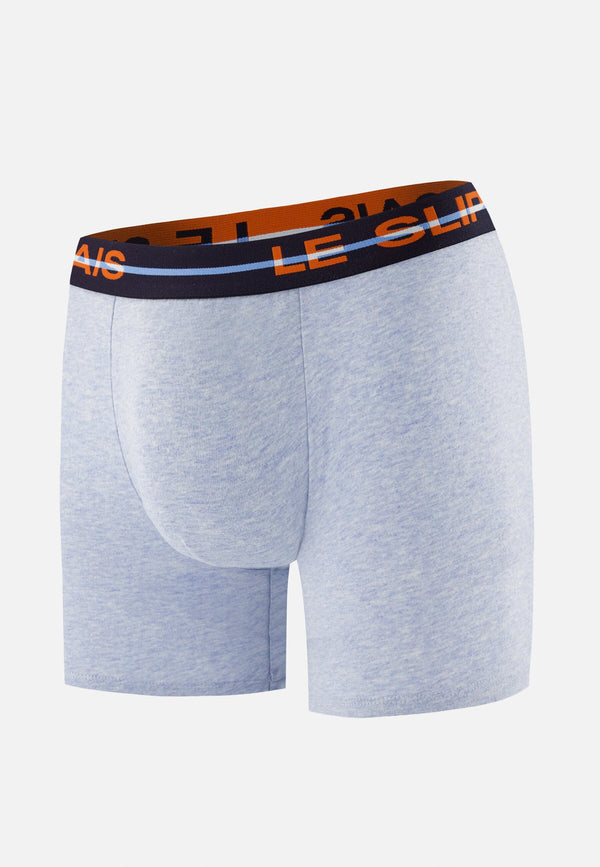 Långa Bomullsboxershorts Redoutable - Ljusblå Melerad