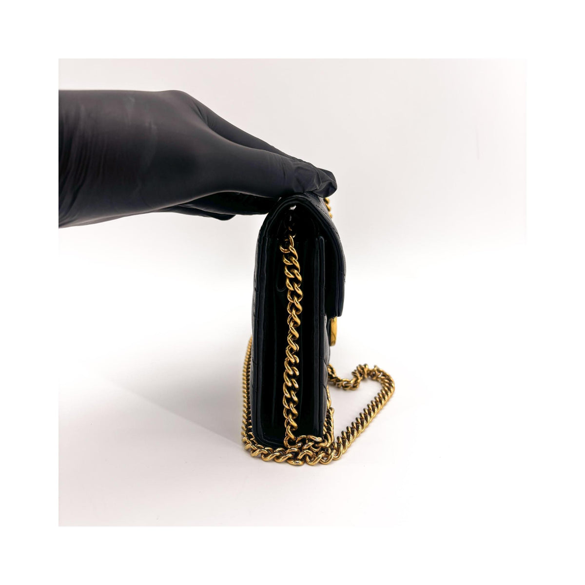 Sac Porté Épaule Gucci Gg Marmont Chain Mini Cuir - Noir