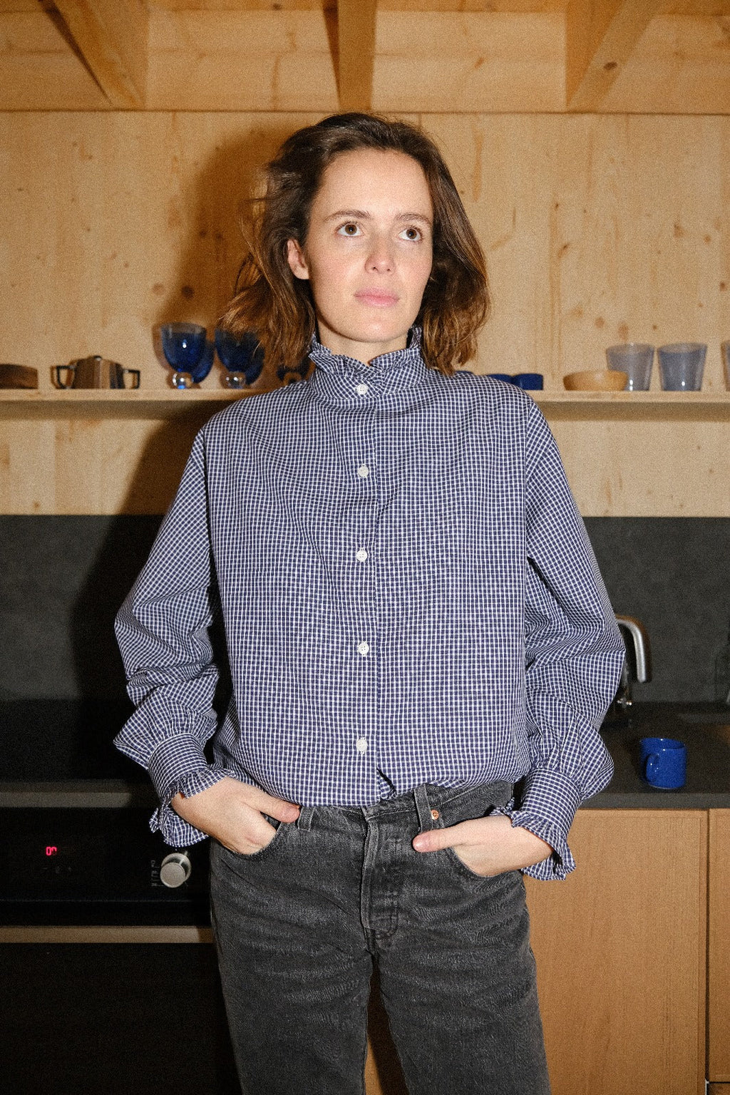 Garance Vichy Navy Blouse