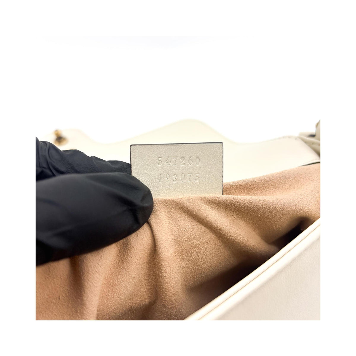 Sac À Main Gucci Gg Marmont Top Handle Flap Mini Cuir - Blanc