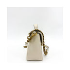 Sac À Main Gucci Gg Marmont Top Handle Flap Mini Cuir - Blanc