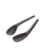 Out Of Lines Kitchen & Table - Lot De 2 Couverts À Salade - Frêne Carbonisé - Noir