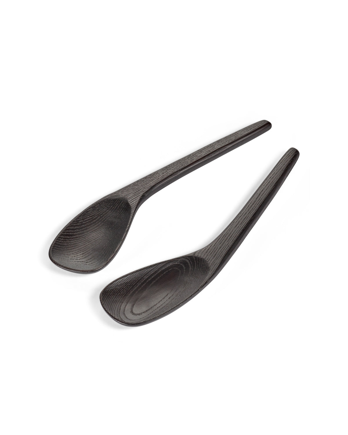 Out Of Lines Kitchen & Table - Lot De 2 Couverts À Salade - Frêne Carbonisé - Noir
