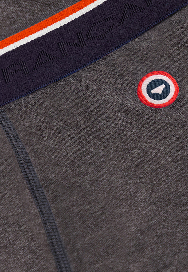 Boxer Long Gris Foncé En Coton - Michel Gris