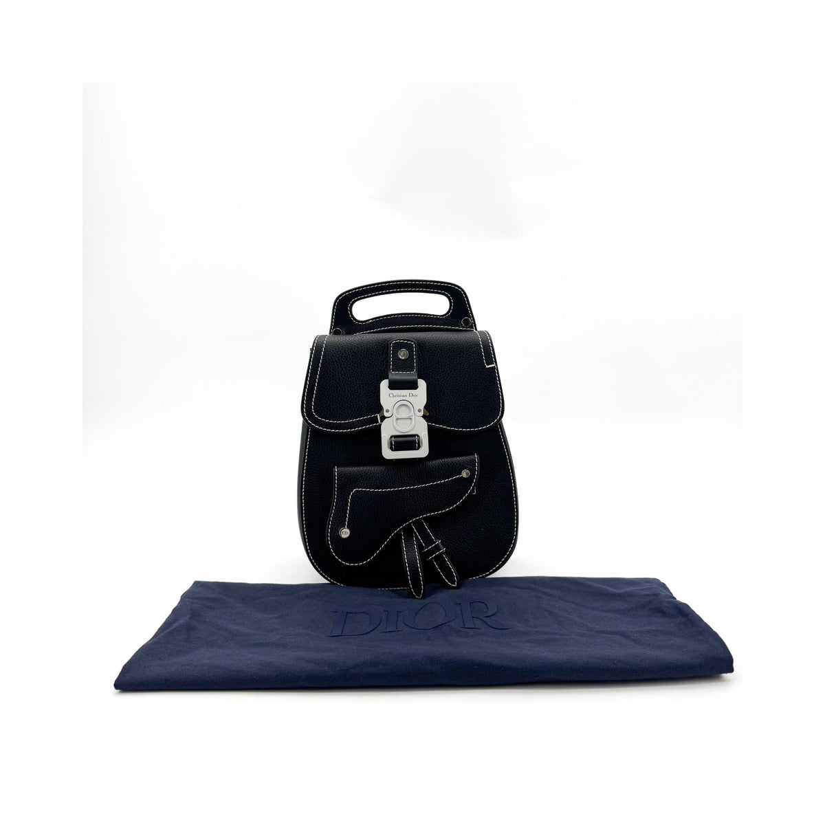 Sac À Dos Christian Dior Saddle Mini Calfskin - Noir