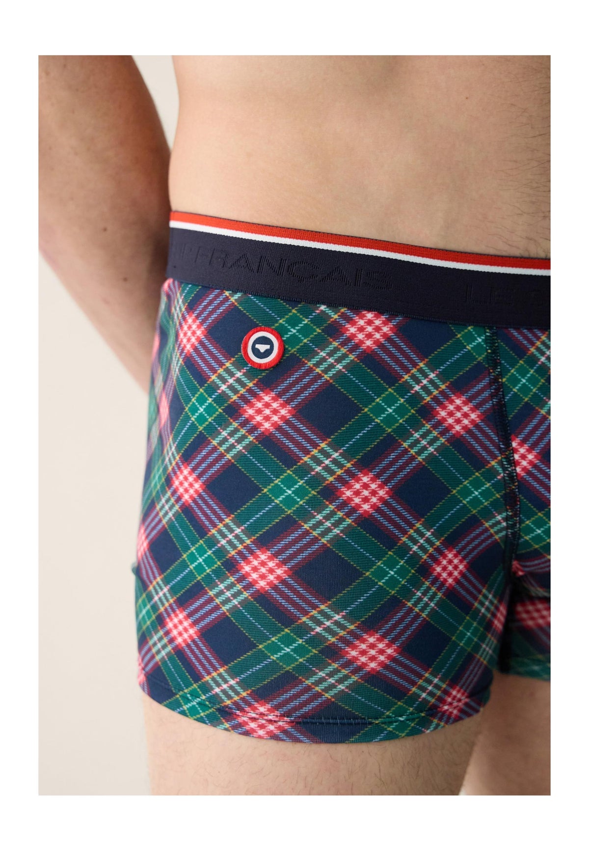 Marius Checked Tartan Print Boxers - Forest Green