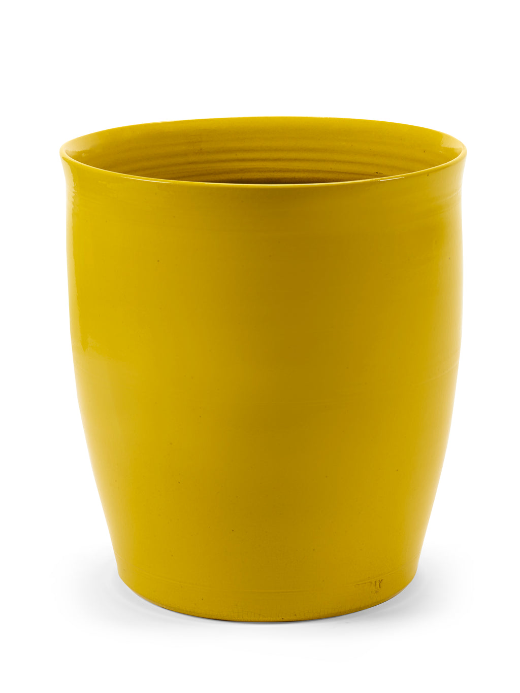 Glazed Shades - Pot De Fleurs - L - Terre Cuite - Jaune Lines