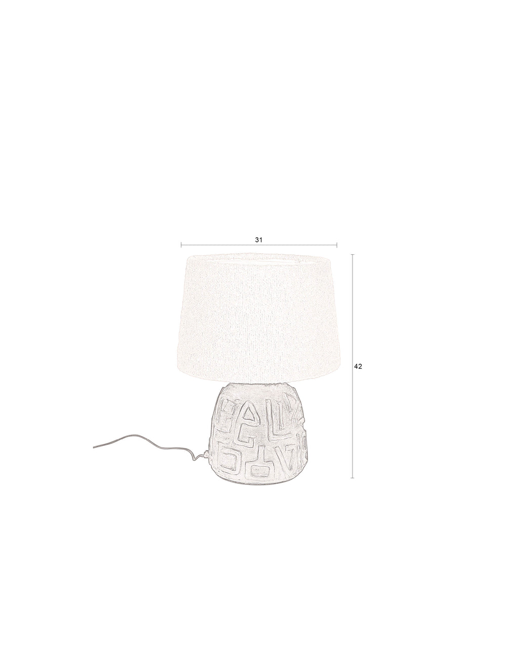 Renzo Bouclé - Table Lamp - Ceramic - White/Black