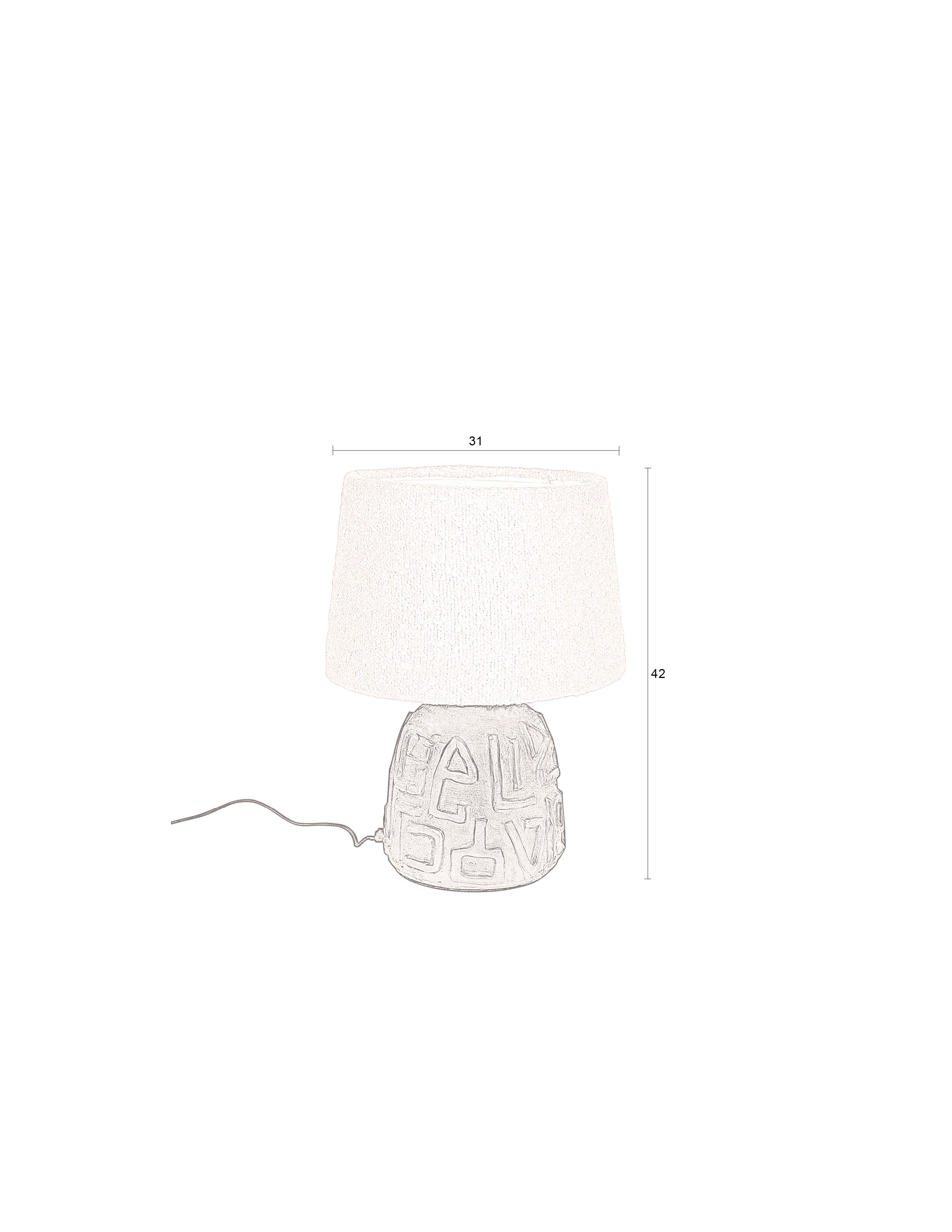 Renzo Bouclé - Table Lamp - Ceramic - White/Black