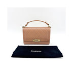 Sac À Main Chanel Label Click Flap Small Cuir - Marron