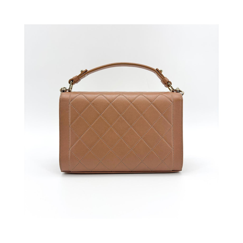 Sac À Main Chanel Label Click Flap Small Cuir - Marron