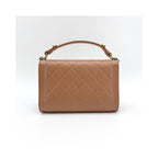 Sac À Main Chanel Label Click Flap Small Cuir - Marron