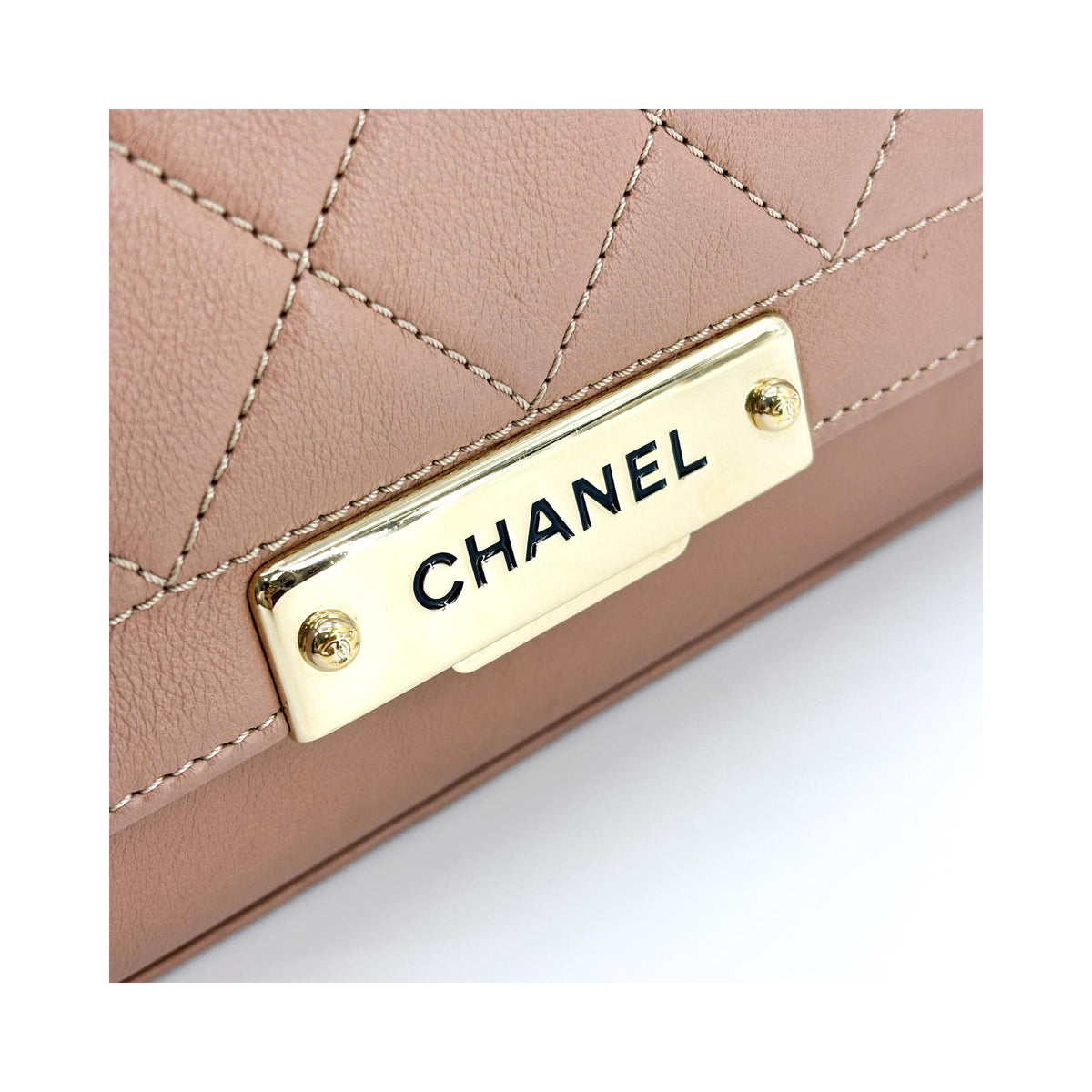 Sac À Main Chanel Label Click Flap Small Cuir - Marron