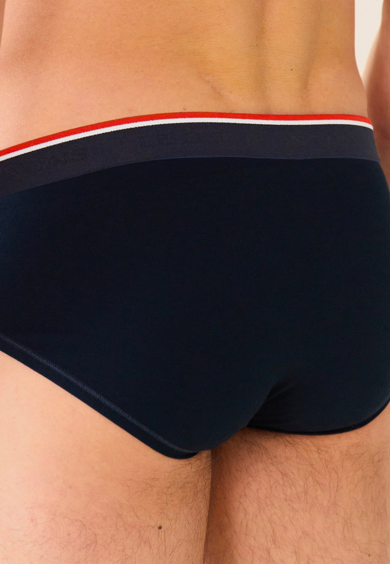 Slip Bleu Marine Brodé En Coton - Terrible Bleu Amour