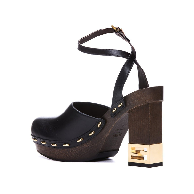 Escarpins - Fendi Decorative Heel Leather - Black