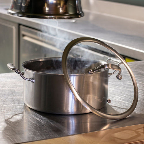 Dutch oven with glass lid - stainless steel