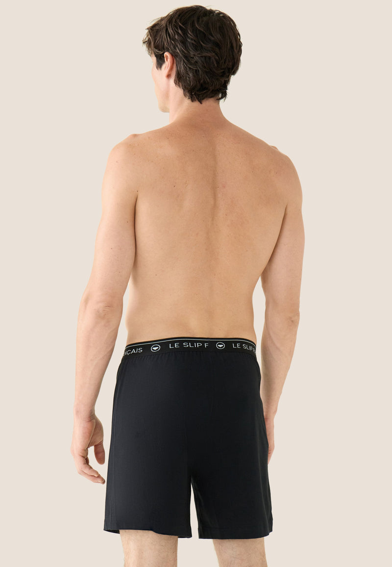 Bas De Pyjamas Court En Coton - Noir