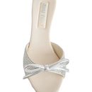 Mules - Miu Miu Leather Crystals - Silver