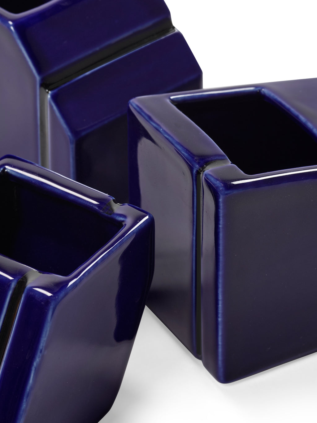 Accessories Silos - Assortiment De 3 Vases Mini - Porcelaine - Bleu
