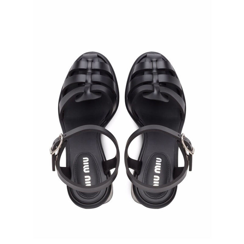 Miu Miu Caged-Toe Sandals - Black - Woman