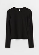 Top Es Georgina Rib Top - Negro - Mujer