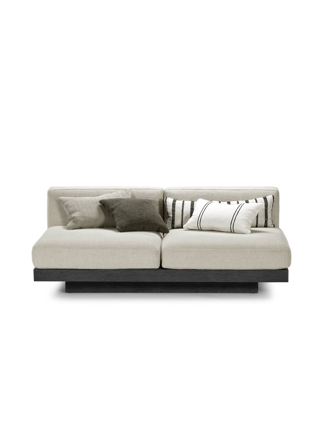 Rudolph - Banc 2 Places D'intérieur - Aluminium, Bois Et Tissu D'ameublement - Bone Noir