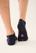 Pack of 3 Cotton Trainer Socks - Black Navy Steel
